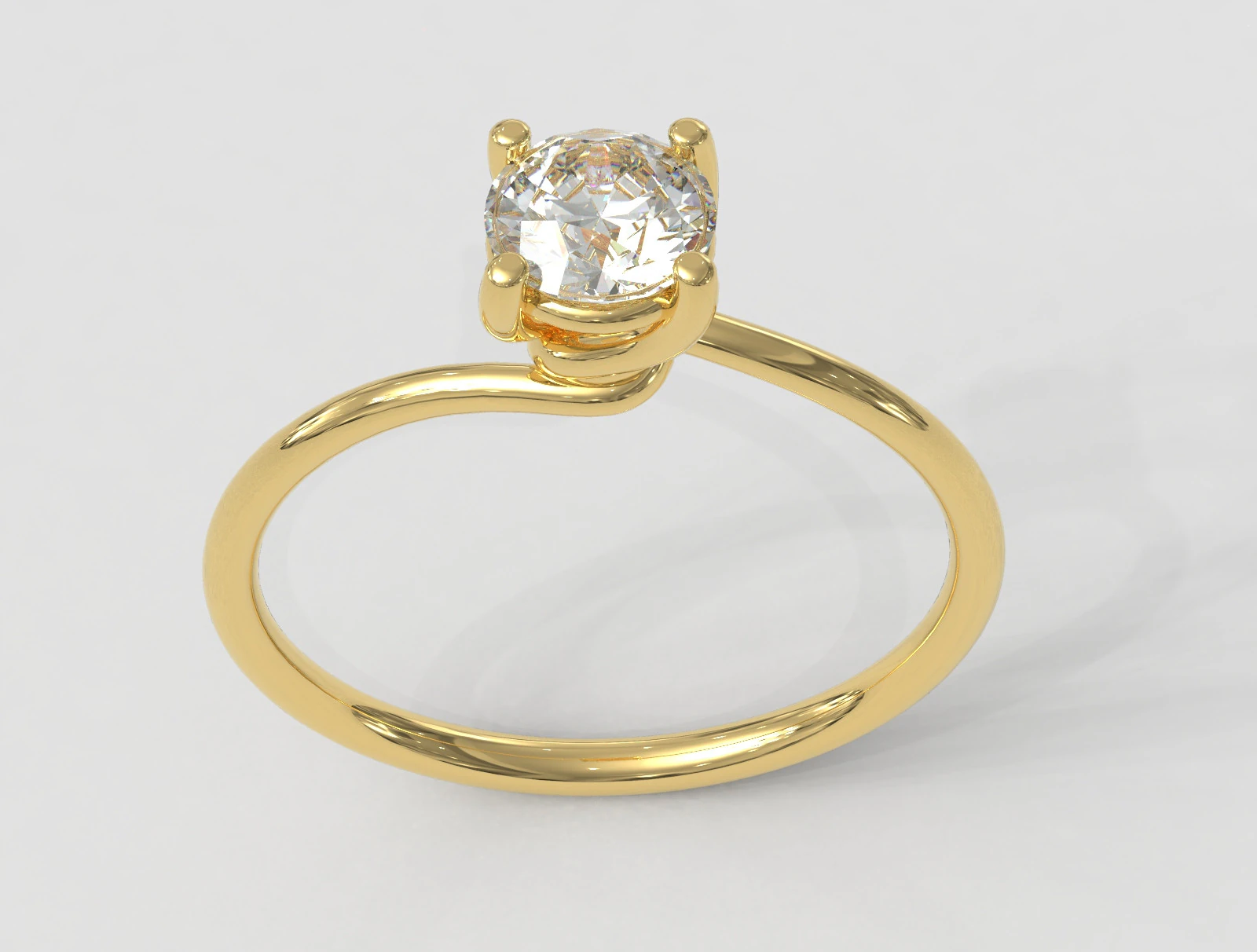 ट्विस्ट सॉलिटेयर रिंग - 5 मिमी 3D प्रिंट मॉडल .c4d .max .obj .3ds .fbx .stl .blend 