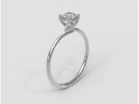 ट्विस्ट सॉलिटेयर रिंग - 5 मिमी 3D प्रिंट मॉडल