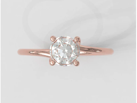 ट्विस्ट सॉलिटेयर रिंग - 5 मिमी 3D प्रिंट मॉडल