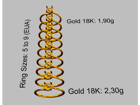 ट्विस्ट सॉलिटेयर रिंग - 5 मिमी 3D प्रिंट मॉडल