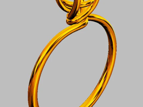 ट्विस्ट सॉलिटेयर रिंग - 5 मिमी 3D प्रिंट मॉडल