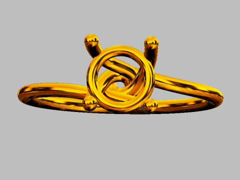 ट्विस्ट सॉलिटेयर रिंग - 5 मिमी 3D प्रिंट मॉडल