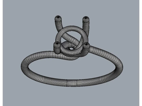 ट्विस्ट सॉलिटेयर रिंग - 5 मिमी 3D प्रिंट मॉडल