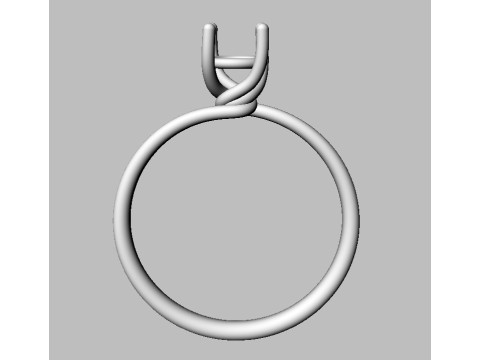 Twist Solitaire Ring - 5mm 3D Print Model