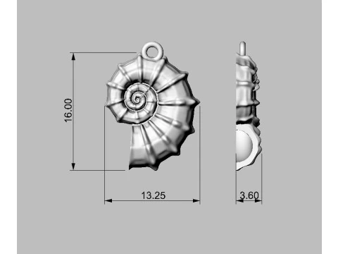 Shell Pendant 3D Print Model