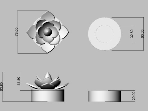 LOTUS FLOWER DESK LAMP 3D Print Model