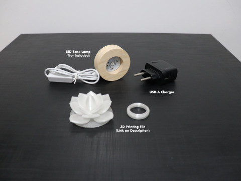 LOTUS FLOWER DESK LAMP 3D Print Model