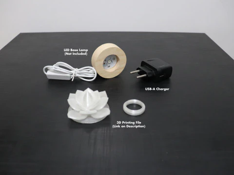 LOTUS FLOWER DESK LAMP 3D Print Model