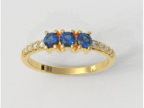 Three Stones Ring 3D-printmodel