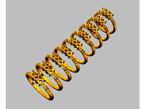Three Stones Ring 3D Print Model