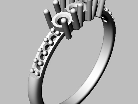 Three Stones Ring 3D Print Model