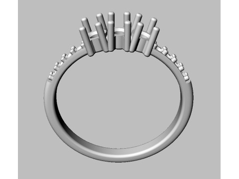 Three Stones Ring 3D Print Model