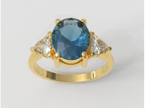 Classic Oval Gemstone Ring Modelo de Impressão 3D