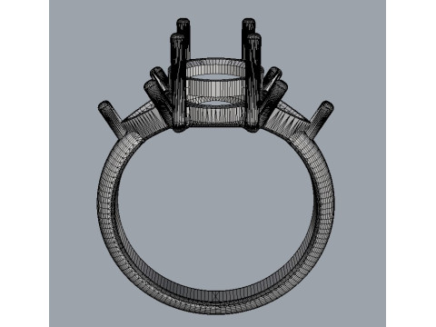 Classic Oval Gemstone Ring 3D-printmodel