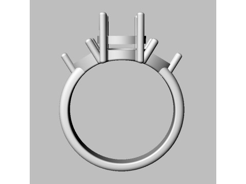 Classic Oval Gemstone Ring 3D-printmodel
