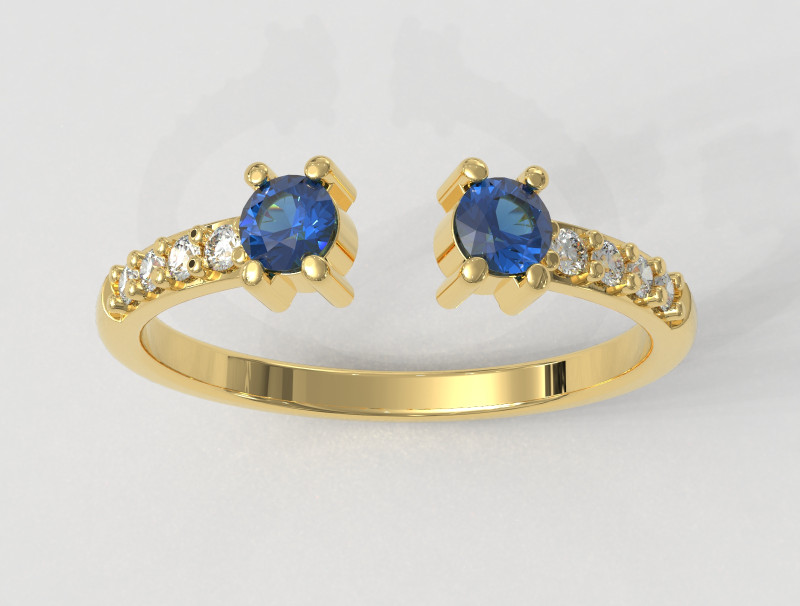 Open Gemstone Ring 3D Print Model .c4d .max .obj .3ds .fbx .stl .blend 
