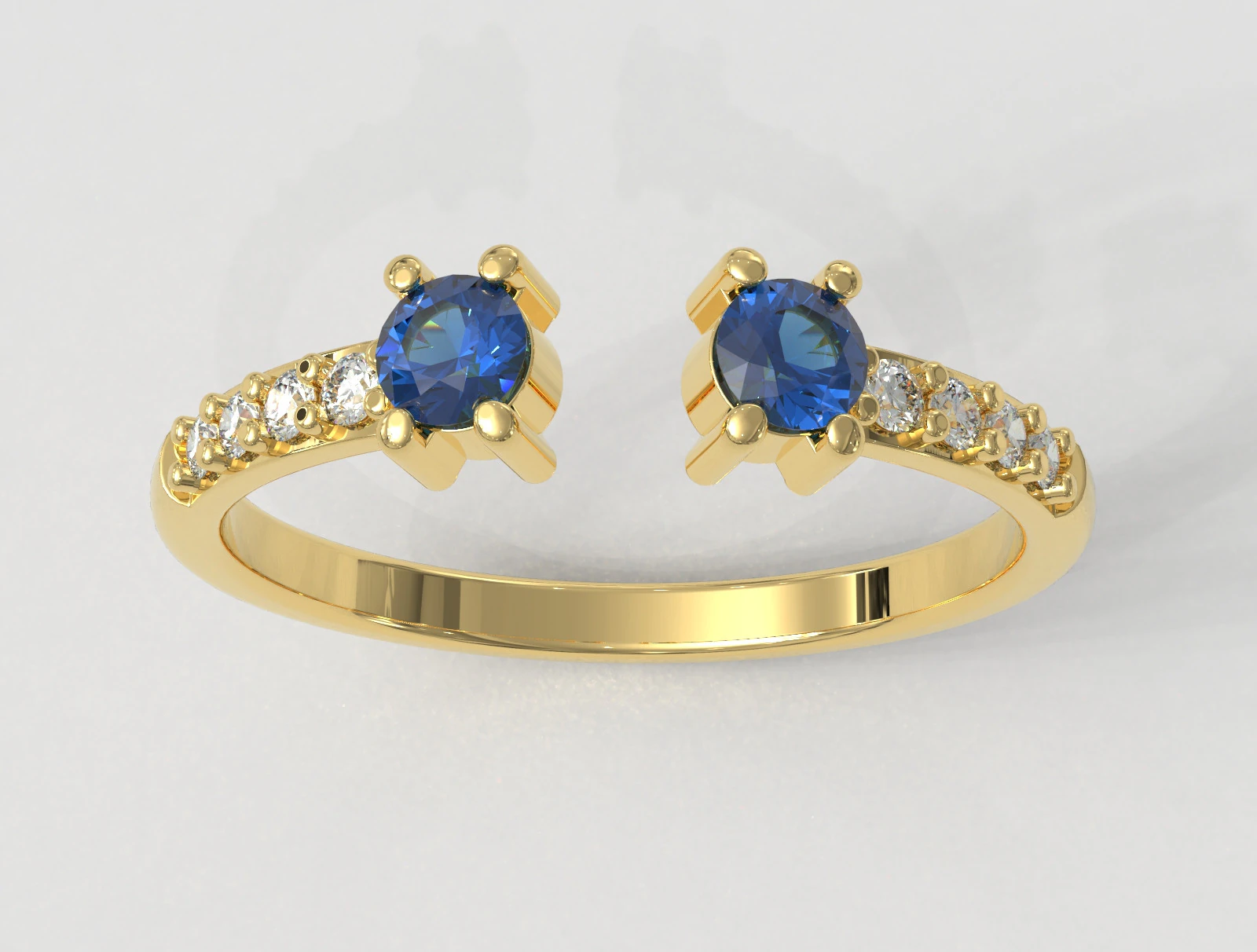Open Gemstone Ring 3D Print Model .c4d .max .obj .3ds .fbx .stl .blend 