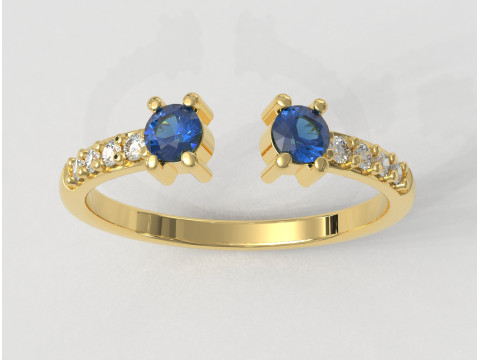 Open Gemstone Ring 3D 프린트 모델