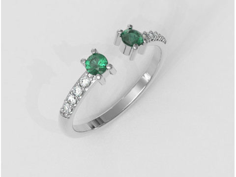 Open Gemstone Ring 3D Print Model