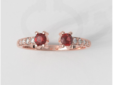 Open Gemstone Ring 3D Print Model