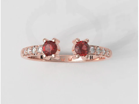 Open Gemstone Ring 3D Print Model