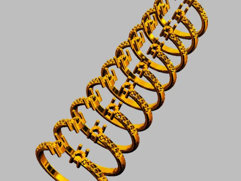 Open Gemstone Ring 3D Print Model