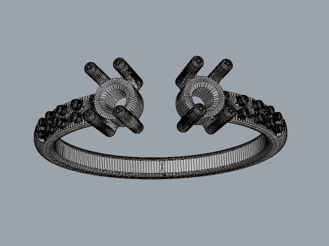 Open Gemstone Ring 3D Print Model