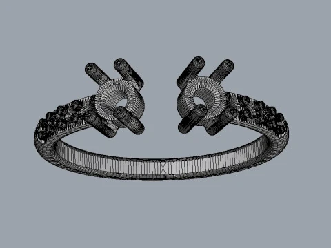 Open Gemstone Ring 3D Print Model