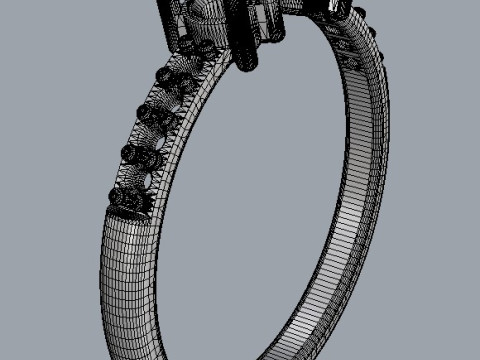 Open Gemstone Ring 3D Print Model