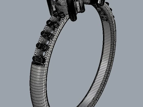 Open Gemstone Ring 3D Print Model