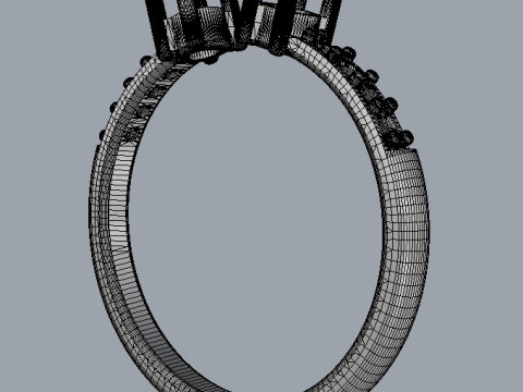 Open Gemstone Ring 3D Print Model