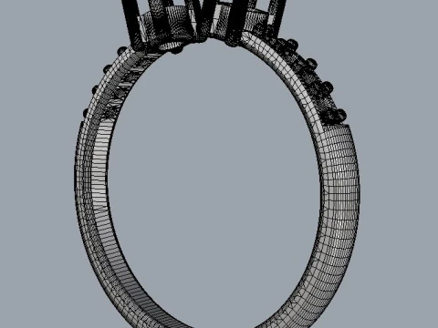 Open Gemstone Ring 3D Print Model