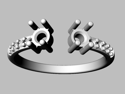 Open Gemstone Ring 3D Print Model