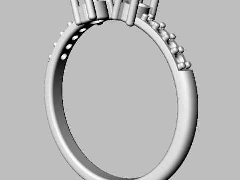 Open Gemstone Ring 3D Print Model