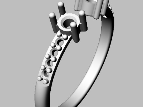 Open Gemstone Ring 3D Print Model