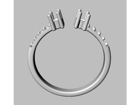 Open Gemstone Ring 3D Print Model