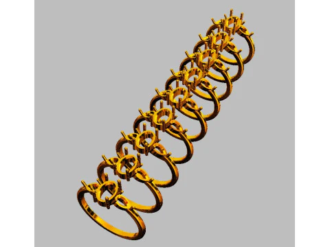 Classic Oval Gemstone Ring 3D Print Model