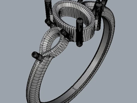 Classic Oval Gemstone Ring 3D Print Model
