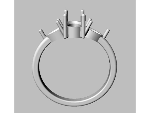 Classic Oval Gemstone Ring 3D Print Model