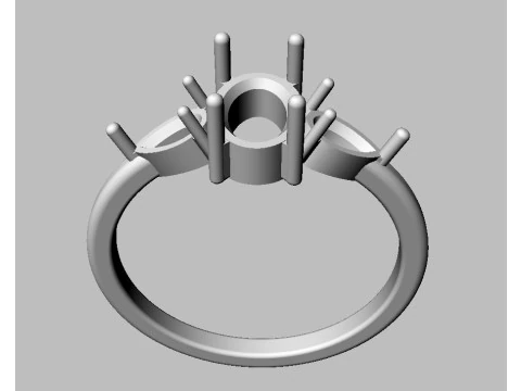 Classic Oval Gemstone Ring 3D Print Model