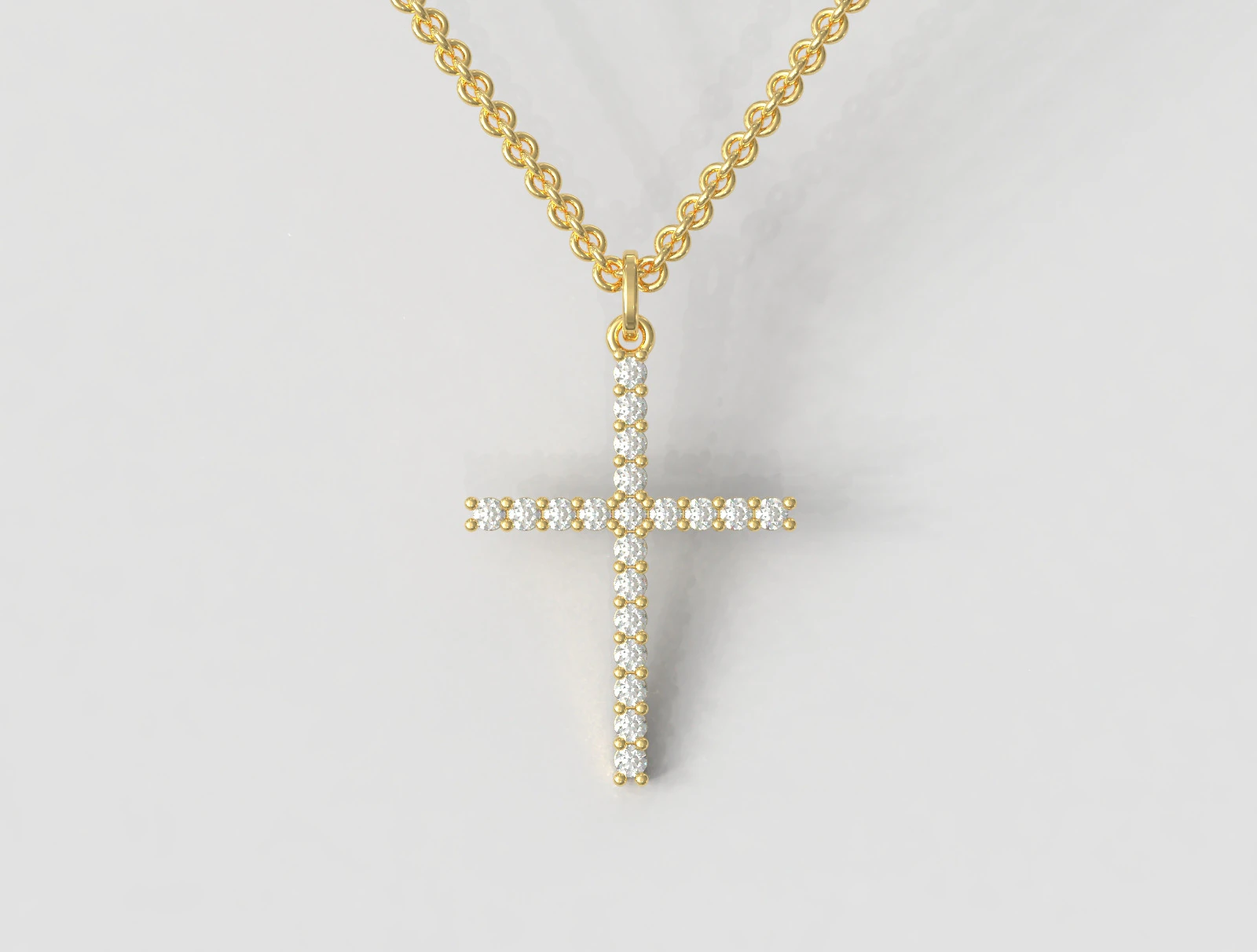 2mm Diamond Cross Pendant 3D Print Model .c4d .max .obj .3ds .fbx .stl .blend 