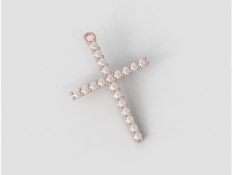 2mm Diamond Cross Pendant 3Dプリントモデル
