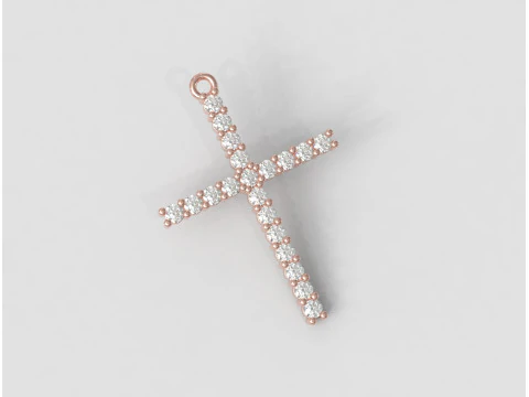 2mm Diamond Cross Pendant 3D Print Model