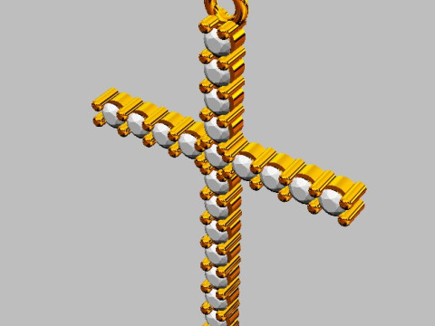 2mm Diamond Cross Pendant 3Dプリントモデル