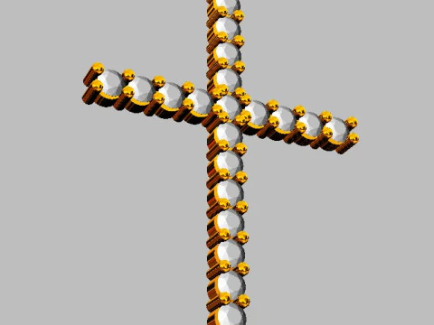 2mm Diamond Cross Pendant 3D Print Model