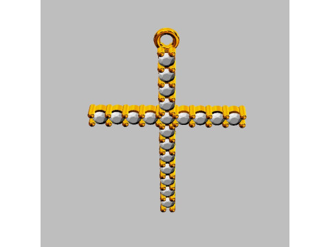 2mm Diamond Cross Pendant 3Dプリントモデル