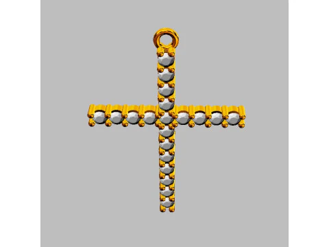 2mm Diamond Cross Pendant 3D Print Model