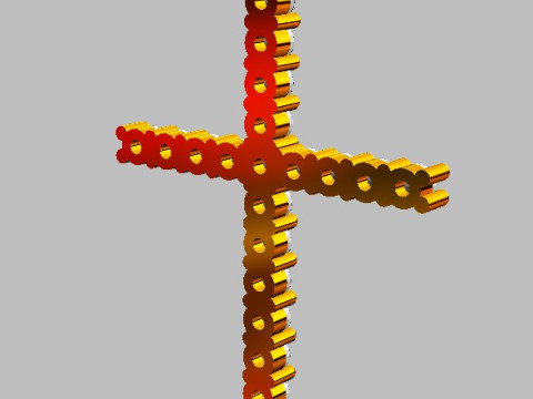 2mm Diamond Cross Pendant 3Dプリントモデル