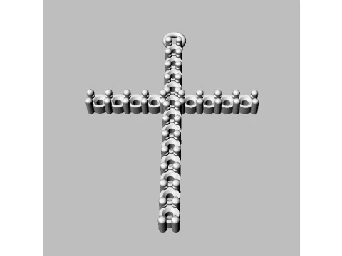 2mm Diamond Cross Pendant 3D Print Model
