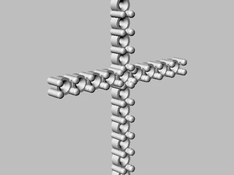 2mm Diamond Cross Pendant 3D Print Model